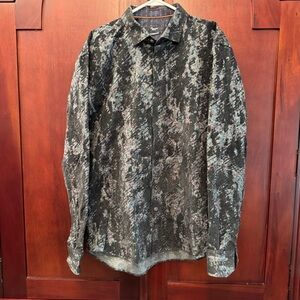 MIZUMI COUTURE SHIRT Black MULTI Color Textured Modern Fit Size XL
